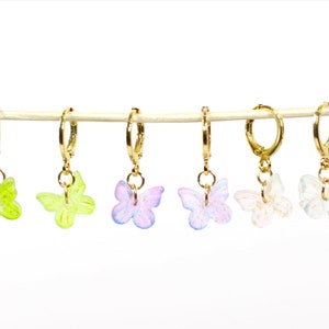 Gold &quot;Butterfly Garden&quot; Huggie Earrings | Butterfly Dangle Earrings | Butterfly Jewelry | Gift for Her | Dangle Gold Earrings
