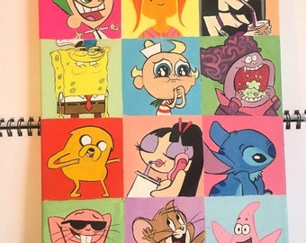 pix Easy Painting Ideas Cartoon Characters cartoon painting etsy