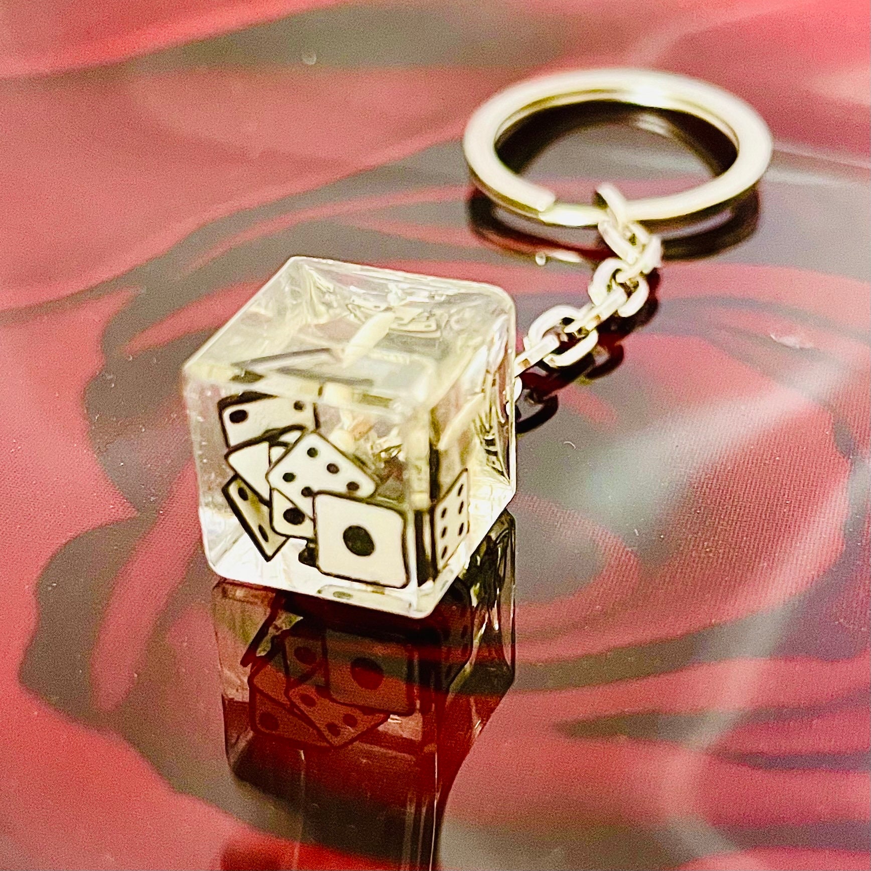 Dice Keychain Fashion Gamble Key Chain Ring Bag Pendants Car Decor  Accessories – buy at low prices in the Joom online store