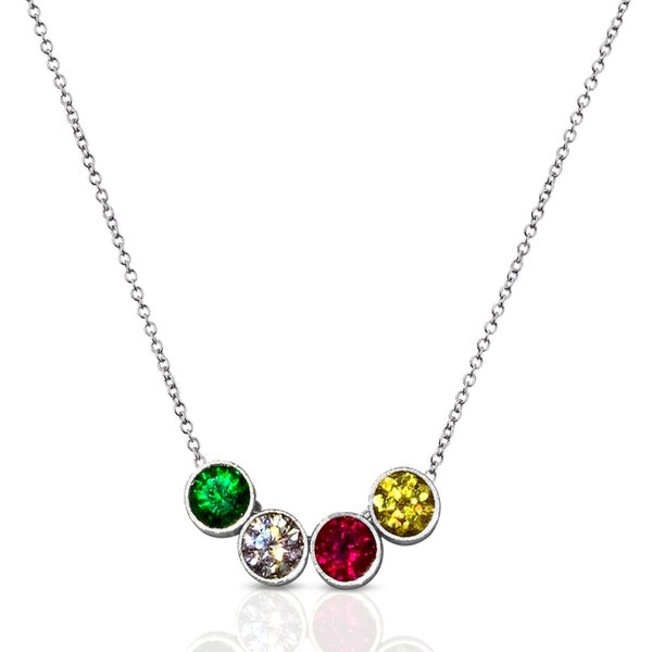 The Karat Shop .925 Sterling Sliver Personalized Birthstone Necklace For Women-16” or 18” Inch Sterling Silver Chain, Handcrafted in the USA