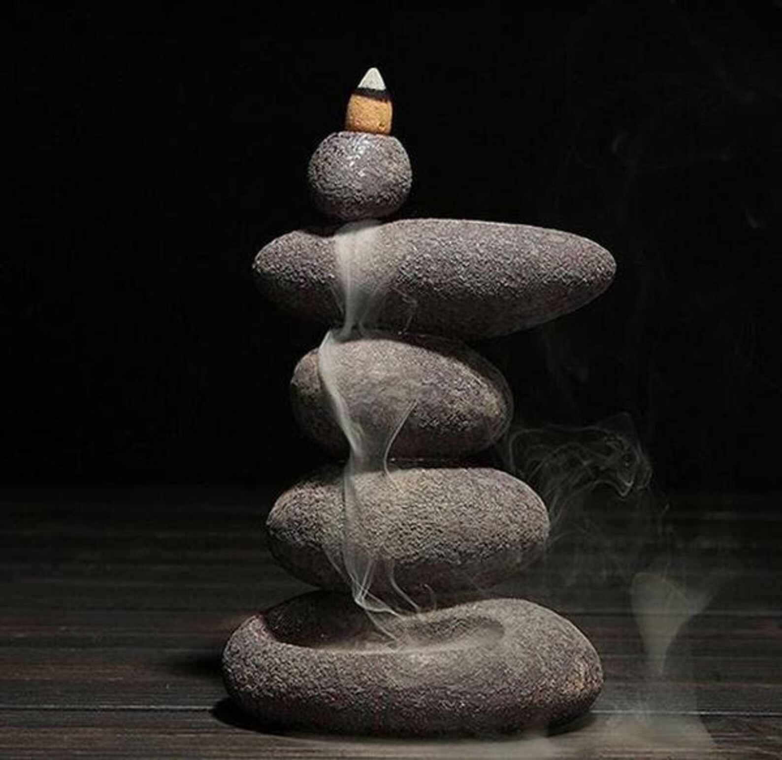 Rock Stack Backflow Incense Burner Etsy