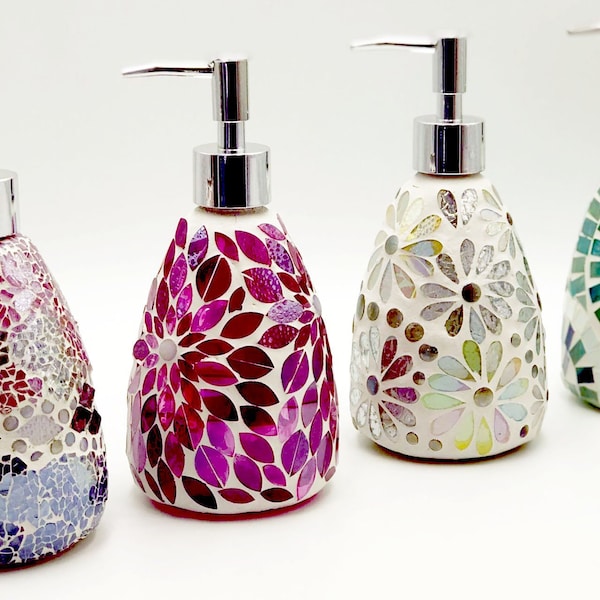 Glass Mosaic Soap Dispenser - Etsy