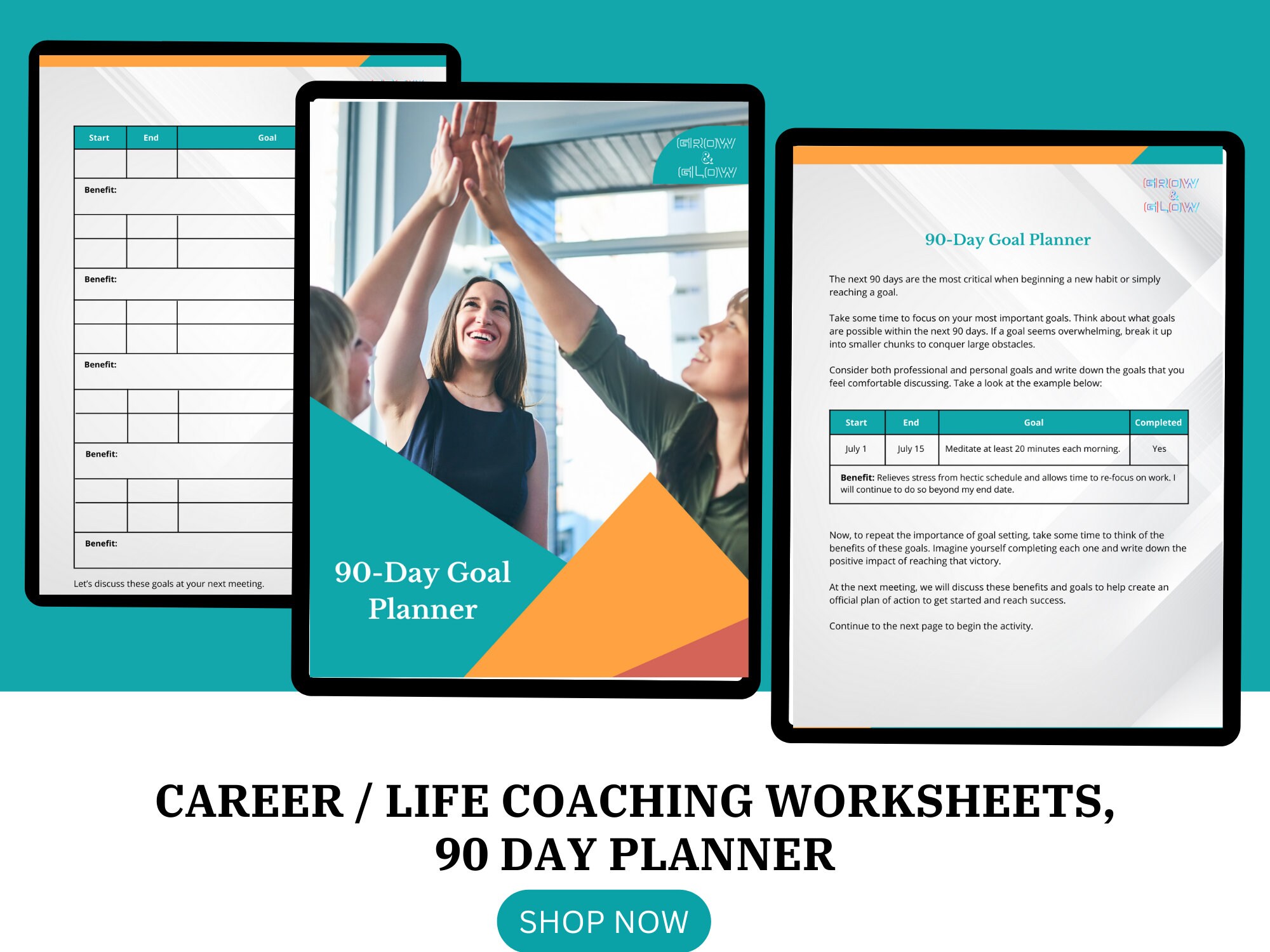 Career / Life Coaching Worksheets, 90 Day Planner / Interactive ...