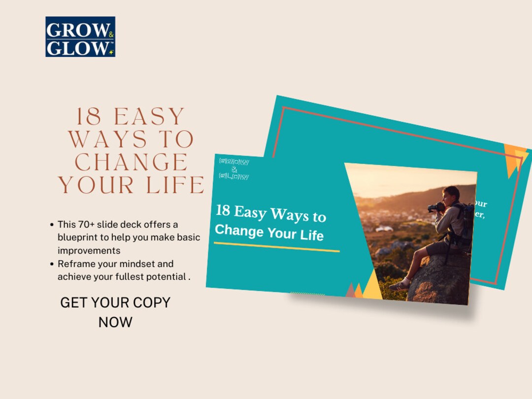 18 Ways to Change Your Life Workbook/slide Deck Guide Tool for