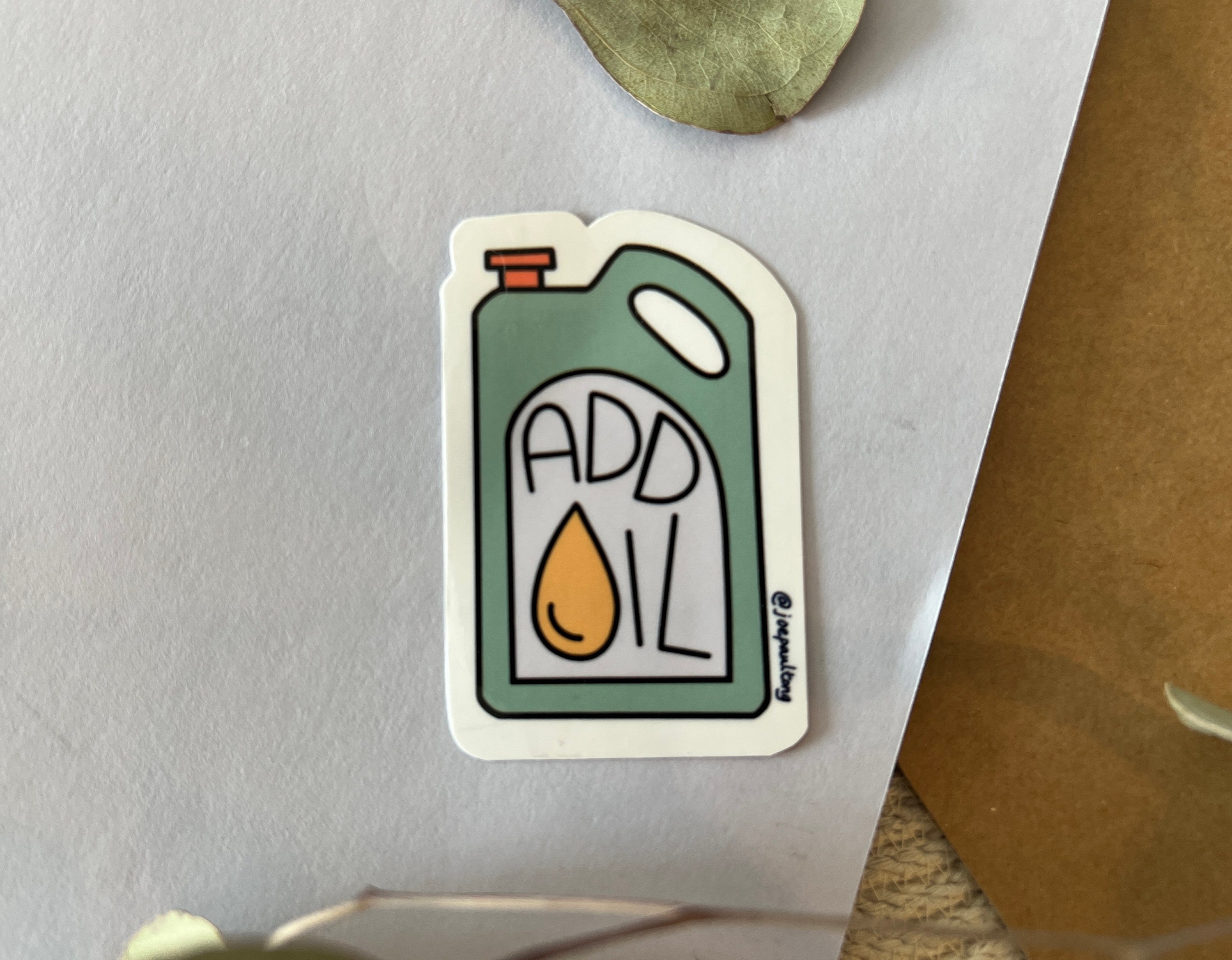 Add Oil Sticker - Large Cute Vinyl Sticker - Etsy