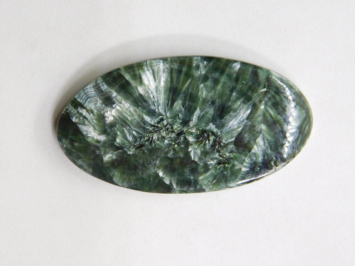 Amazing Green Seraphinite cabochon Top Quality Seraphinite Gemstone Hand Polish Loose stone Jewelry making 43 Ct 40 X 22 mm #8054 Amazing Green Seraphinite cabochon Top Quality Seraphinite Gemstone Hand Polish Loose stone Jewelry making 43 Ct 40 X 22 mm #8054