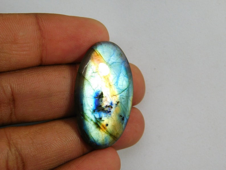 Very Rare Natural Spectrolite Labradorite gemstone Polished Labradorite Cabochon F-481 Multi Flash Labradorite Loose Gemstone 36 Cts