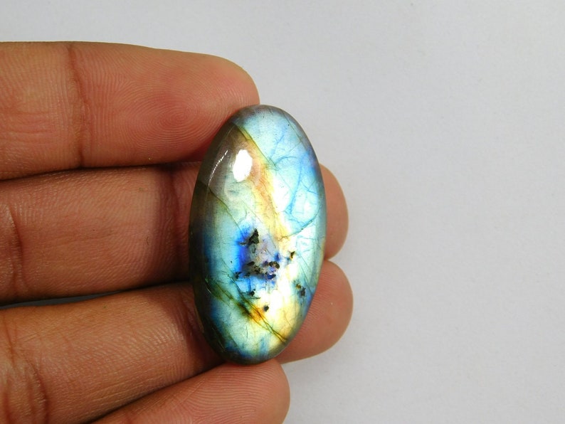 Very Rare Natural Spectrolite Labradorite gemstone Polished Labradorite Cabochon F-481 Multi Flash Labradorite Loose Gemstone 36 Cts
