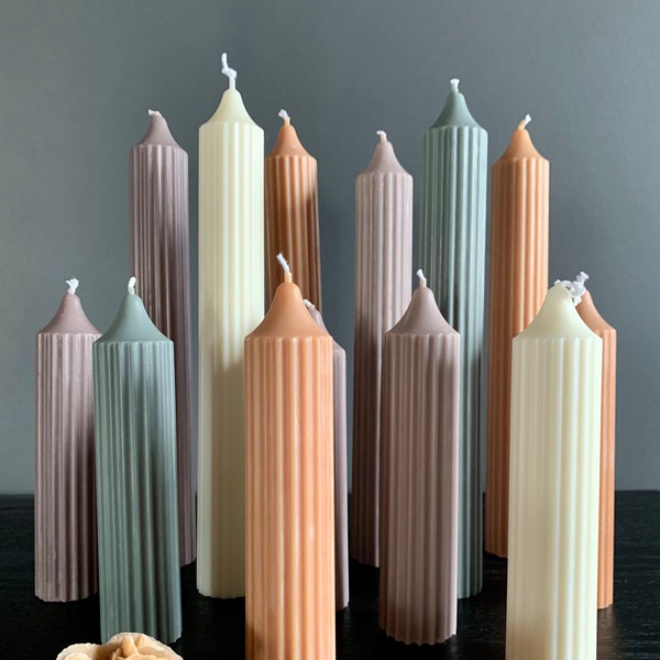 Roman Column Candles, Natural Hand Poured Candles, Soy Wax Candle, Pillar Candle, Home Decor Candles, Room Decor Candles