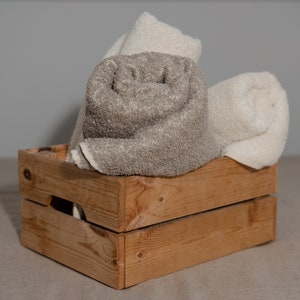 Linen Terry Towel. Natural Bath, Sauna Terry Towel. Creamy White or Natural Sauna & Massage Linen Towel
