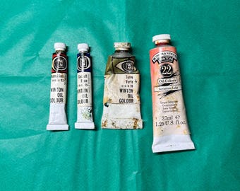 Antique Winsor & Newton Winton Oil Colour Artists Paint Tubes Vintage Painting