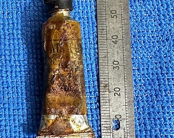 Antique French Oil Paint Tube Japanese Yellow Vintage Artists Painting Box