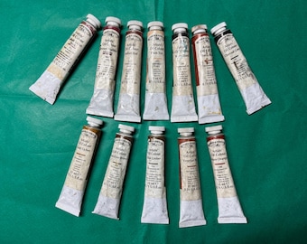 Antique Winsor & Newton Oil Colour Artists Paint Tubes Vintage Artists Painting