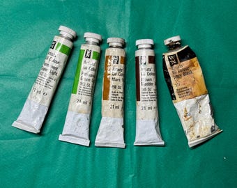 Antique Winsor & Newton Oil Colour Artists Paint Tubes Vintage Painting