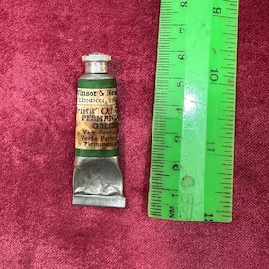 Antique Winsor and Newton Tube of Permanent Green Oil Paint Vintage Artists Painting Box