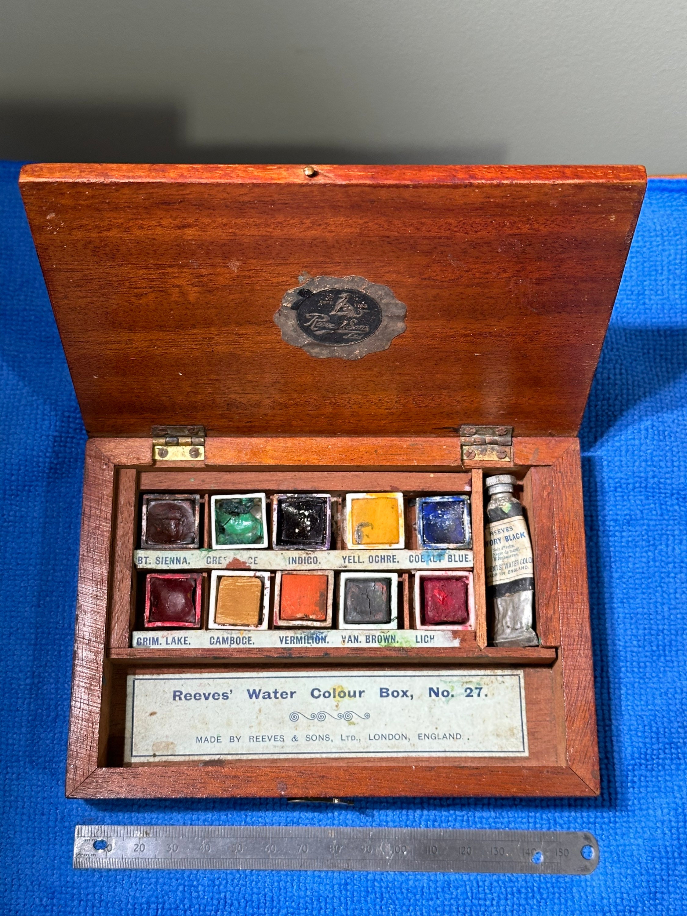 Antique Muller & Co Watercolour Paint Box Vintage Artists Painting 