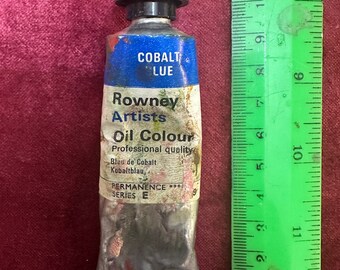 Antique Rowney Tube of Cobalt Blue Oil Paint Vintage Artists Painting Box