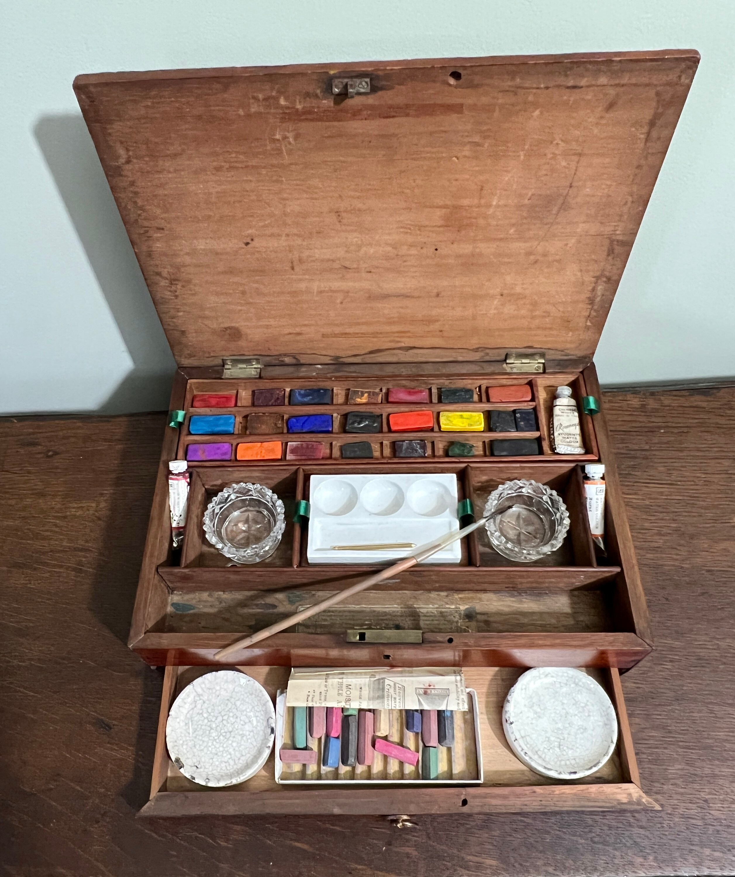 Vintage Antique Reeves and Sons Students Colour Box No 21A Watercolour Paint Box Art Palette Box