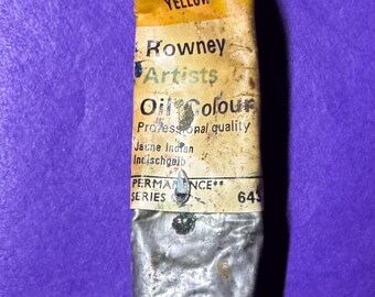 Antique George Rowney Indian Yellow Oil Colour Artists Paint Tube Vintage Painting