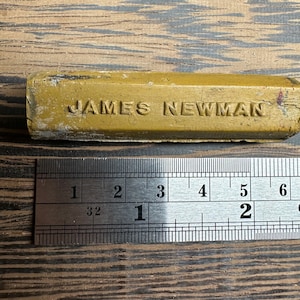 Antique James Newman Hexagon Watercolour Paint Block Yellow Ochre Vintage Artists Painting Box