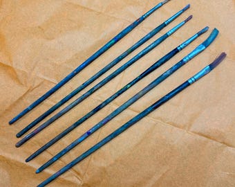 Antique ESPO Oil Paint Brushes x 6 Artists Painting Vintage Art