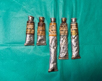Antique Winsor & Newton French Pen Painting Oil Colour Artists Paint Tubes Vintage Painting