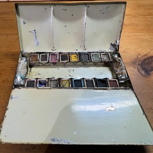 Antique Jabez Barnard & Son Watercolour Paint Box Berners St London Vintage Artists Painting