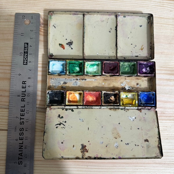 Antique, Vintage, George Rowney Artist Watercolour Paint Box