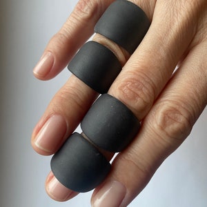 Black matte porcelain ring, for everyday wear