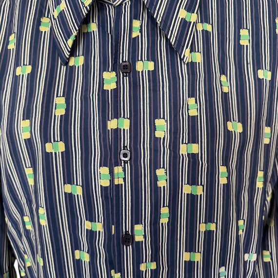 70s Abstract Stripe Button Down - image 2