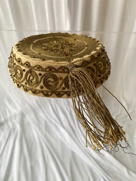 Antique Egyptian Pillbox Hat