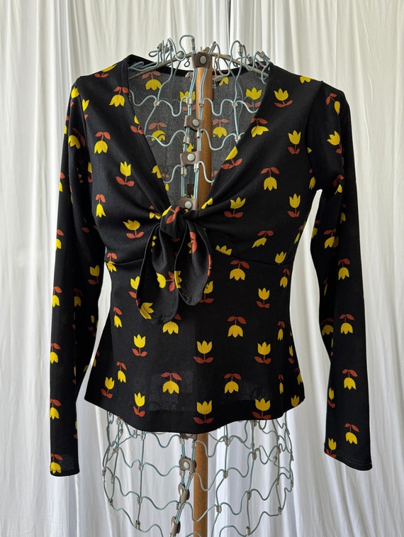 70s Joseph Magnin Tulip Top! - image 7