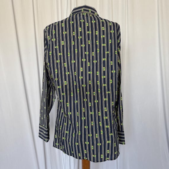 70s Abstract Stripe Button Down - image 5