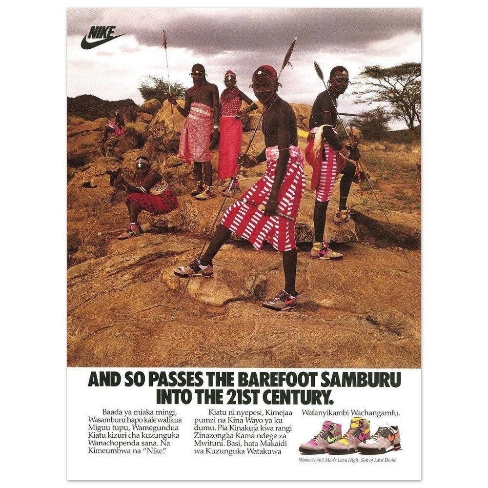 Nike 1989 samburu Advertising Poster, Running Motivation, 90s Style