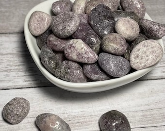 Natural Lepidolite Tumbles for deep calm and relaxation