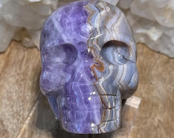 Amethyst & Agate Skull known as the all-healer, strength, peace and prosperity