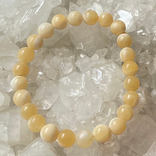 Reiki-infused Calcite 8mm Bracelet for amplifying energy, activating and balancing all chakras and strong healing energies