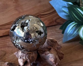 Pyrite 47mm Sphere for wealth and abundance, increasing metabolism and vitality