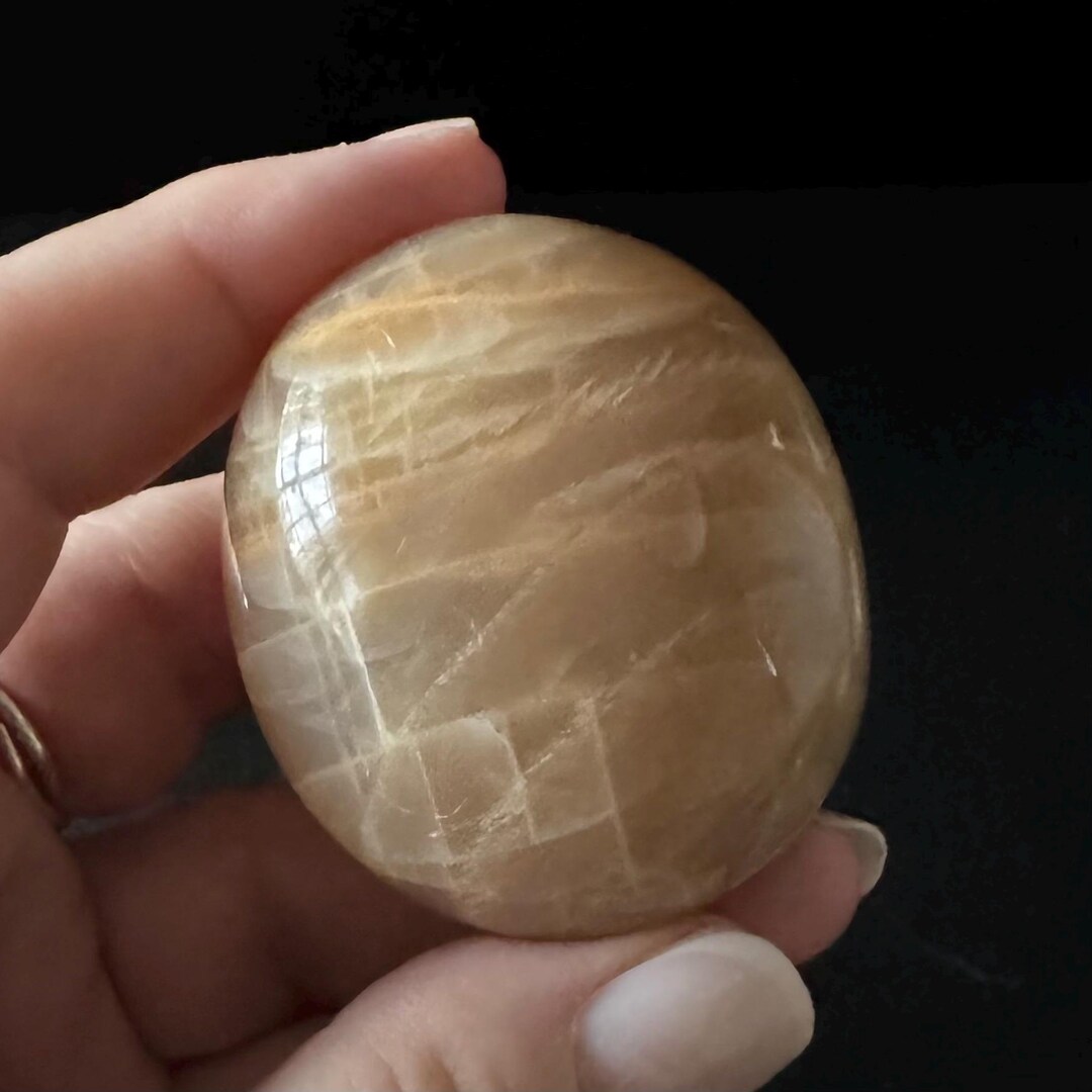 Peach Moonstone Palm Stone for Soothing Worry and Anxiety (b) - Etsy