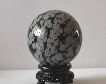 Snowflake Obsidian Sphere for peace of mind, soothing loneliness and aids in meditation