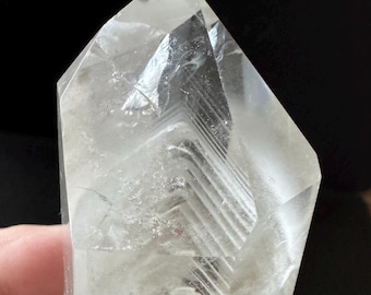 Rare Phantom Clear Quartz with custom stand for powerful healing (2)