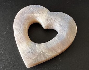Moonstone Heart for attracting your king or queen, cleansing negativity and increasing intuition