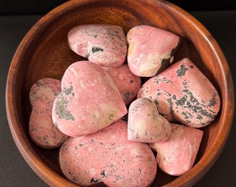 Rhodonite Hearts, excellent for weight loss and detoxification, maturity in love relationships and alignment