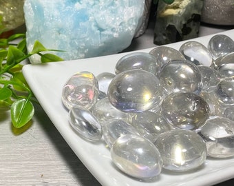 Angel Aura Clear Quartz Tumbles for raising vibrations and clearing negativity