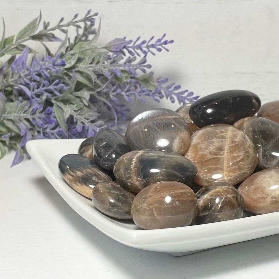 Black and Coffee Moonstone Powerful Magnifier of Intentions, Good for