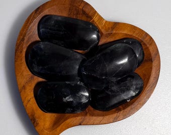 UV Black Fluorite Palm Stones, Soul Purpose, Focus, Protection
