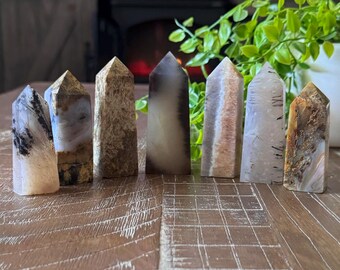 Sagenite Palm Root Agate Points for repelling negativity, harmonizing relationships and cleansing the aura