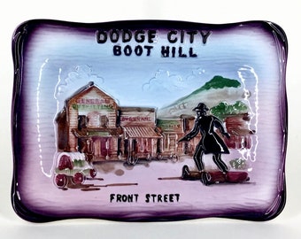 Vintage Front Street Boot Hill Dodge City Ceramic Souvenir Wall