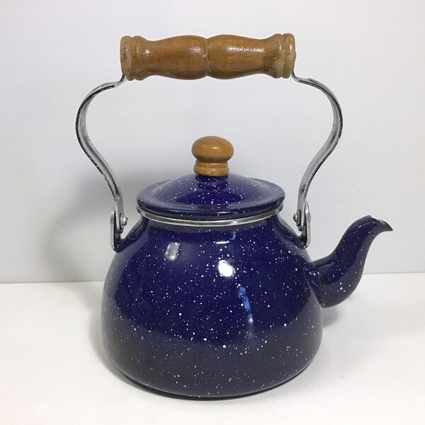 Vintage Enamel Stove Top Kettle - Etsy