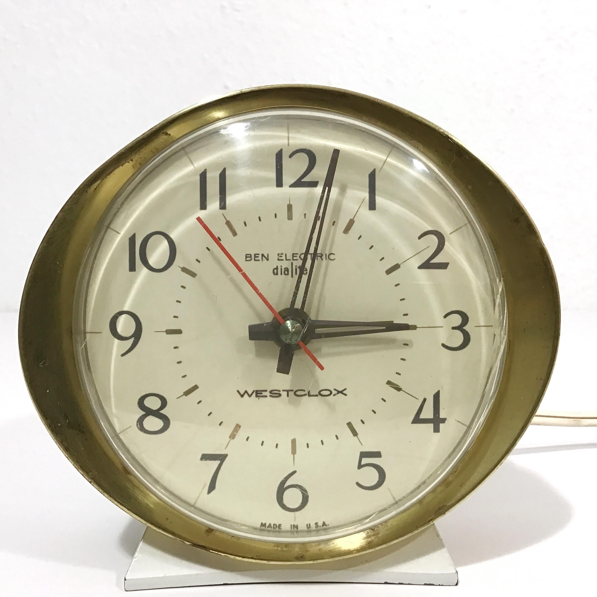 アメリカ製 50's？ WESTCLOX electric ヴィンテージ 時計 Vintage Westclox Alarm Clock With Backlit Dial Woodgrain Mid